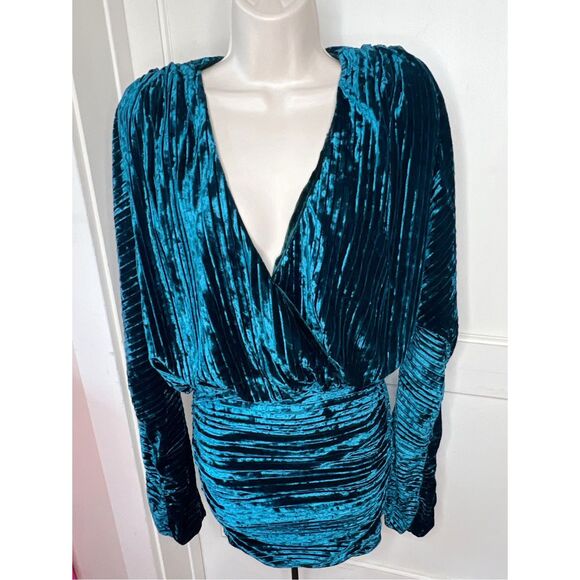 NBD Illusion Mini Dress in Teal Nwt Size Small - Picture 2 of 7